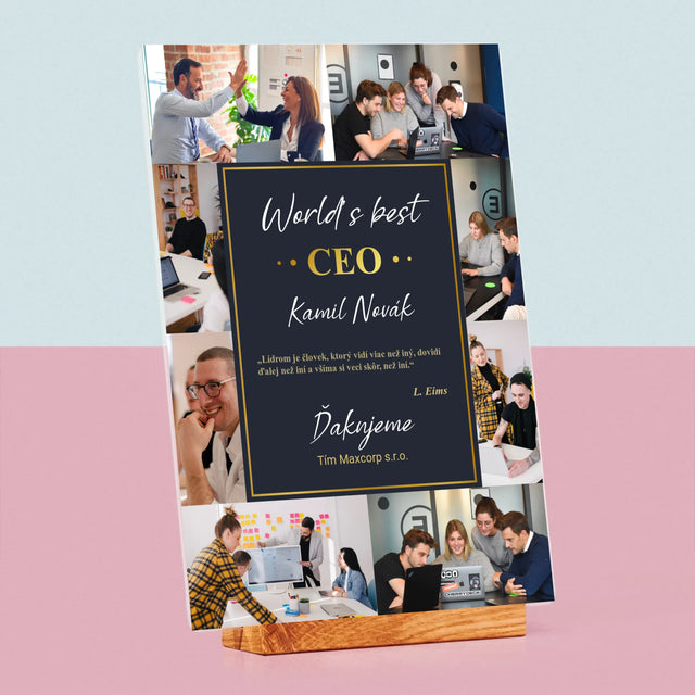 Fotokoláž: Najlepší Šéf - Tlač Na Akrylové Sklo (Vertikálne)