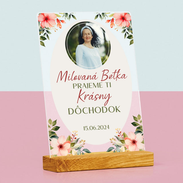 Fotografia A Podpis: Najlepší Dôchodok - Tlač Na Akrylové Sklo (Vertikálne)