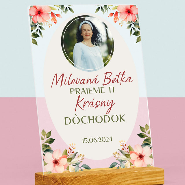 Fotografia A Podpis: Najlepší Dôchodok - Tlač Na Akrylové Sklo (Vertikálne)