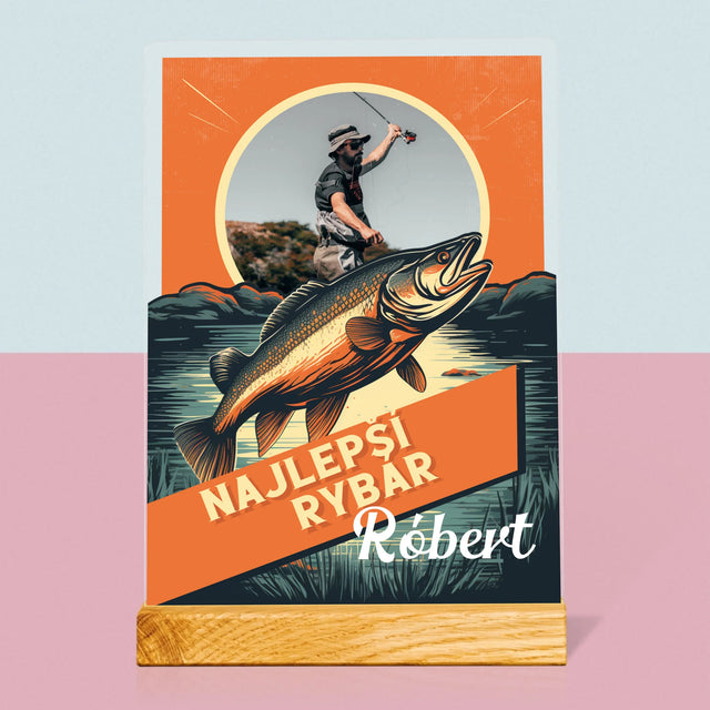 Fotografia A Podpis: Najlepší Rybár - Tlač Na Akrylové Sklo (Vertikálne)