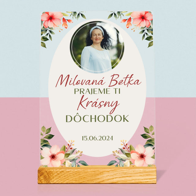 Fotografia A Podpis: Najlepší Dôchodok - Tlač Na Akrylové Sklo (Vertikálne)