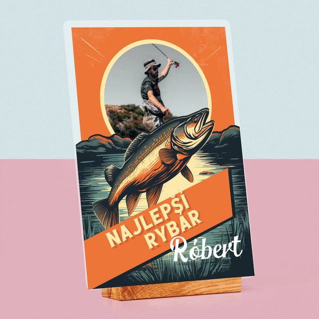 Fotografia A Podpis: Najlepší Rybár - Tlač Na Akrylové Sklo (Vertikálne)