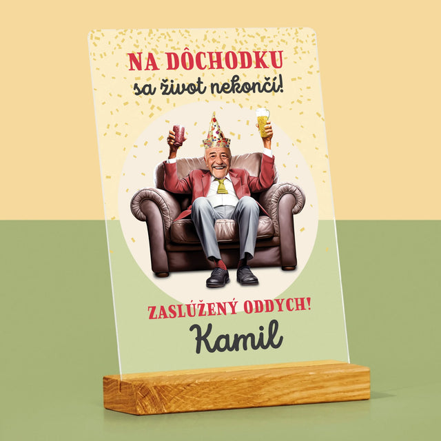 Tvoja Postava: Dôchodok – Zavŕšenie Kariéry - Tlač Na Akrylové Sklo (Vertikálne)