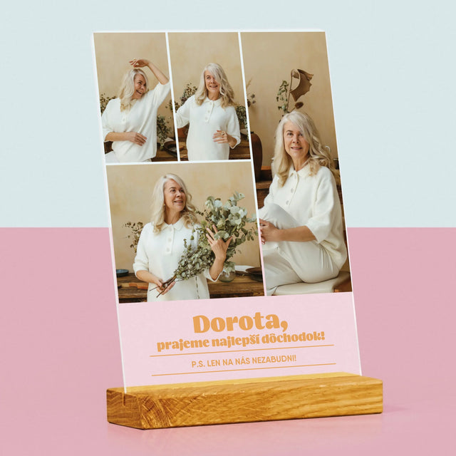Fotokoláž: Najlepší Dôchodok - Tlač Na Akrylové Sklo (Vertikálne)