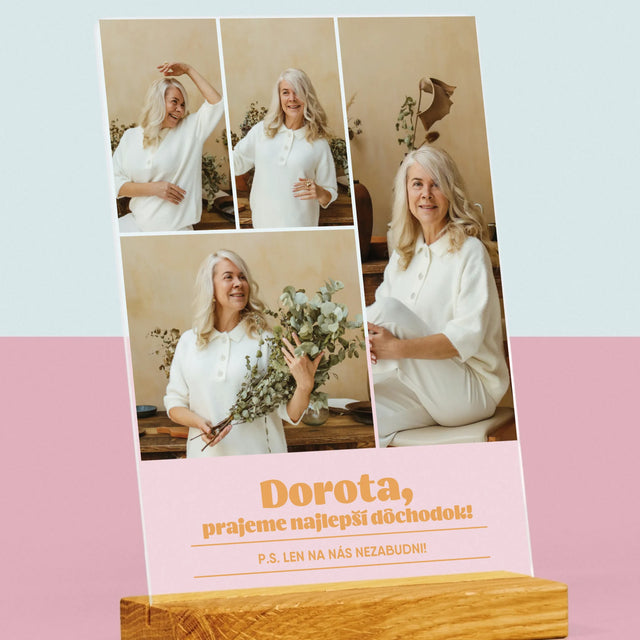 Fotokoláž: Najlepší Dôchodok - Tlač Na Akrylové Sklo (Vertikálne)