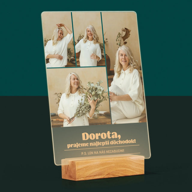 Fotokoláž: Najlepší Dôchodok - Tlač Na Akrylové Sklo (Vertikálne)