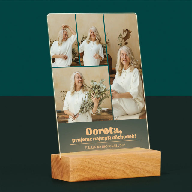 Fotokoláž: Najlepší Dôchodok - Tlač Na Akrylové Sklo (Vertikálne)