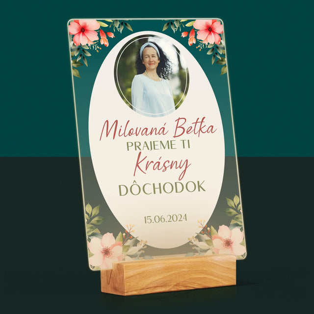 Fotografia A Podpis: Najlepší Dôchodok - Tlač Na Akrylové Sklo (Vertikálne)