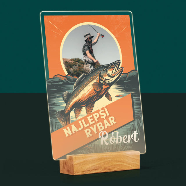 Fotografia A Podpis: Najlepší Rybár - Tlač Na Akrylové Sklo (Vertikálne)
