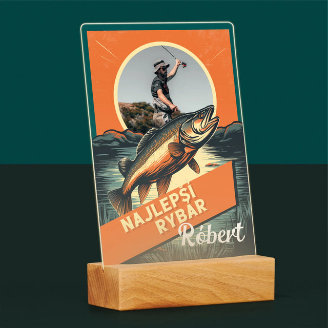 Fotografia A Podpis: Najlepší Rybár - Tlač Na Akrylové Sklo (Vertikálne)
