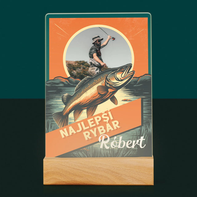 Fotografia A Podpis: Najlepší Rybár - Tlač Na Akrylové Sklo (Vertikálne)