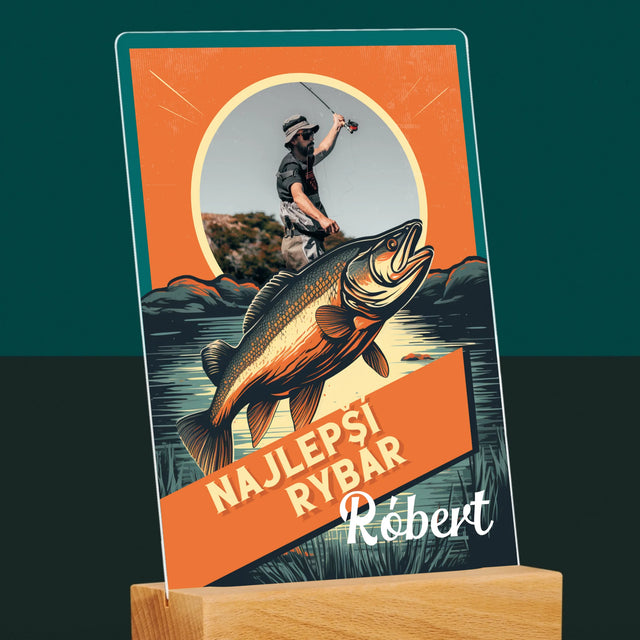 Fotografia A Podpis: Najlepší Rybár - Tlač Na Akrylové Sklo (Vertikálne)
