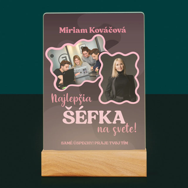 Fotokoláž: Najlepšia Šéfka - Tlač Na Akrylové Sklo (Vertikálne)