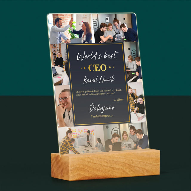 Fotokoláž: Najlepší Šéf - Tlač Na Akrylové Sklo (Vertikálne)