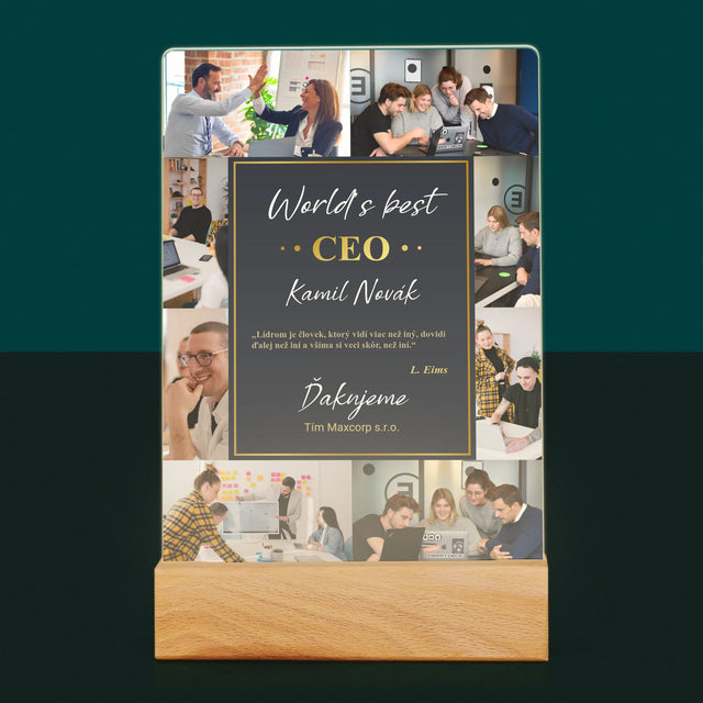 Fotokoláž: Najlepší Šéf - Tlač Na Akrylové Sklo (Vertikálne)