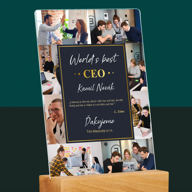 Fotokoláž: Najlepší Šéf - Tlač Na Akrylové Sklo (Vertikálne)