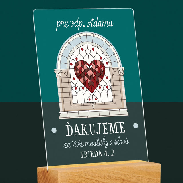 Meno A Podpis: Ďakujeme Za Vaše Modlitby - Tlač Na Akrylové Sklo (Vertikálne)