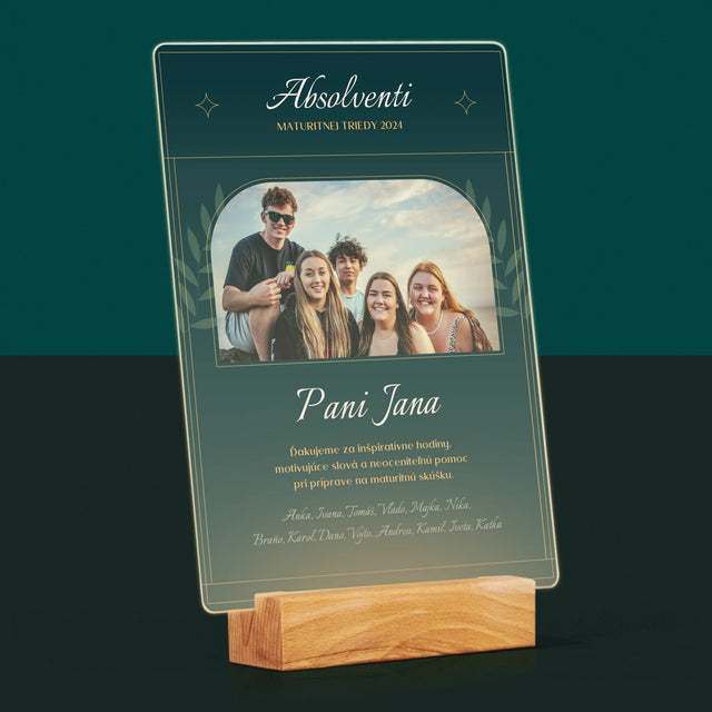 Monogram: Učiteľ Ďakujeme - Tlač Na Akrylové Sklo (Vertikálne)