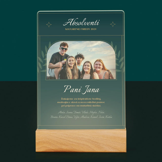 Monogram: Učiteľ Ďakujeme - Tlač Na Akrylové Sklo (Vertikálne)