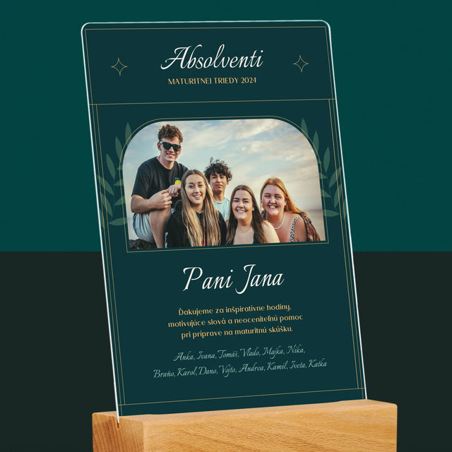 Monogram: Učiteľ Ďakujeme - Tlač Na Akrylové Sklo (Vertikálne)