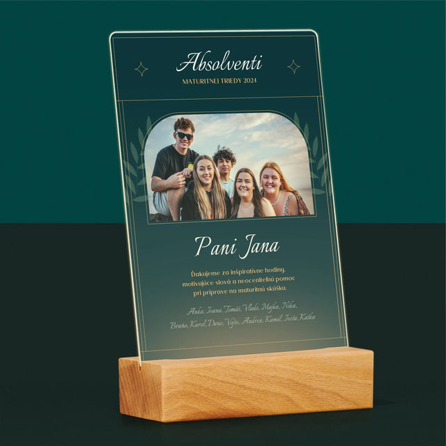 Monogram: Učiteľ Ďakujeme - Tlač Na Akrylové Sklo (Vertikálne)