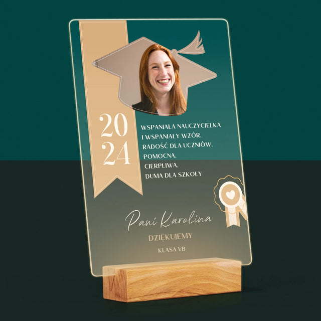 Fotografia A Podpis: Diplom Pre Učiteľa - Tlač Na Akrylové Sklo (Vertikálne)