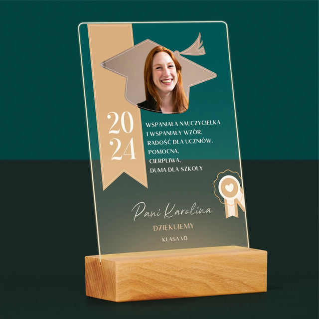 Fotografia A Podpis: Diplom Pre Učiteľa - Tlač Na Akrylové Sklo (Vertikálne)