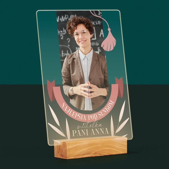 Fotografia A Podpis: Najlepšia Učiteľka Pod Slnkom - Tlač Na Akrylové Sklo (Vertikálne)