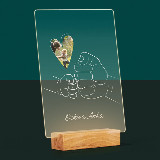 Fotografia A Podpis: Ocko Dieťa Rúčka - Tlač Na Akrylové Sklo (Vertikálne)