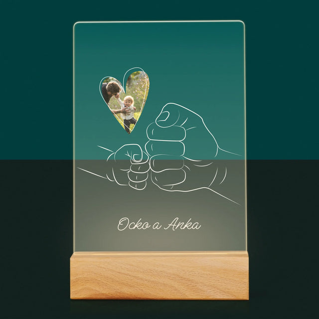 Fotografia A Podpis: Ocko Dieťa Rúčka - Tlač Na Akrylové Sklo (Vertikálne)