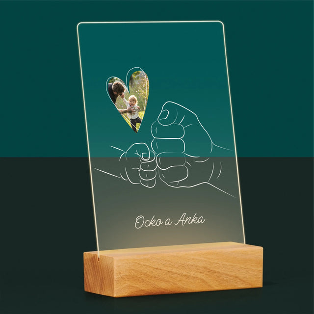 Fotografia A Podpis: Ocko Dieťa Rúčka - Tlač Na Akrylové Sklo (Vertikálne)