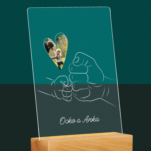 Fotografia A Podpis: Ocko Dieťa Rúčka - Tlač Na Akrylové Sklo (Vertikálne)