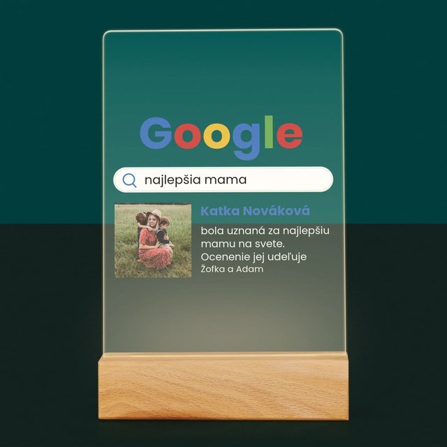 Fotografia A Podpis: Najlepšia Mama Výsledok Google - Tlač Na Akrylové Sklo (Vertikálne)