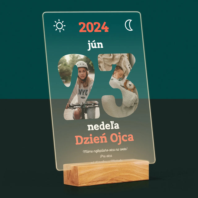 Slovo Z Fotografií: Deň Otcov List Kalendára - Tlač Na Akrylové Sklo (Vertikálne)
