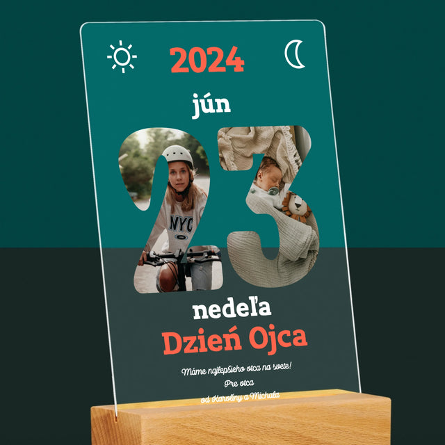 Slovo Z Fotografií: Deň Otcov List Kalendára - Tlač Na Akrylové Sklo (Vertikálne)