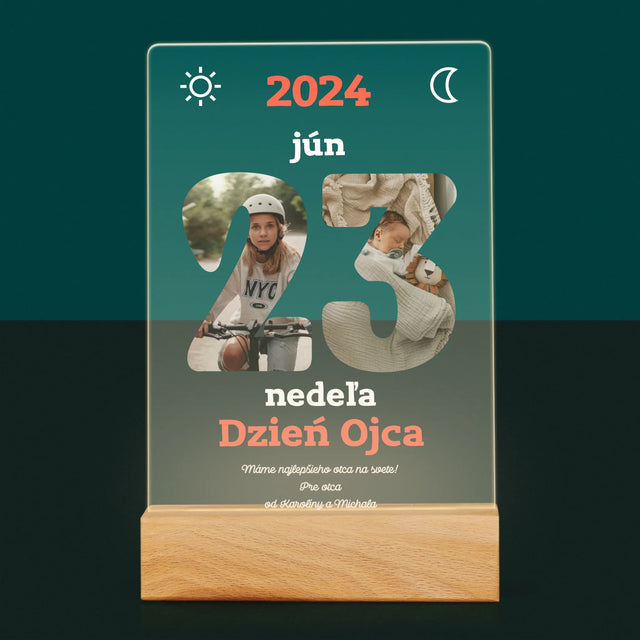 Slovo Z Fotografií: Deň Otcov List Kalendára - Tlač Na Akrylové Sklo (Vertikálne)