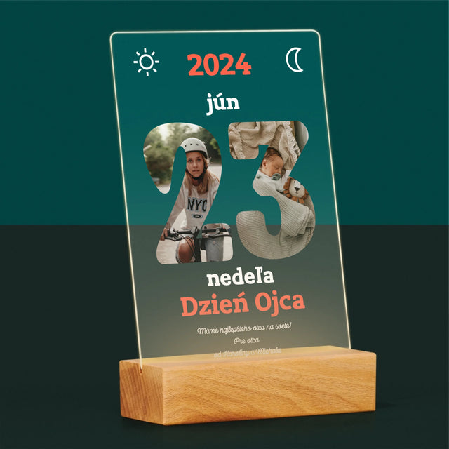 Slovo Z Fotografií: Deň Otcov List Kalendára - Tlač Na Akrylové Sklo (Vertikálne)