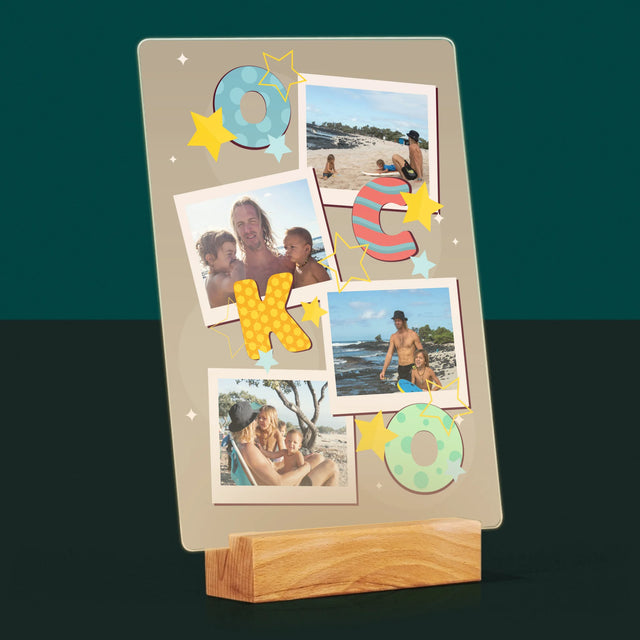 Fotokoláž: Písmená Ocko - Tlač Na Akrylové Sklo (Vertikálne)