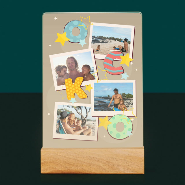 Fotokoláž: Písmená Ocko - Tlač Na Akrylové Sklo (Vertikálne)