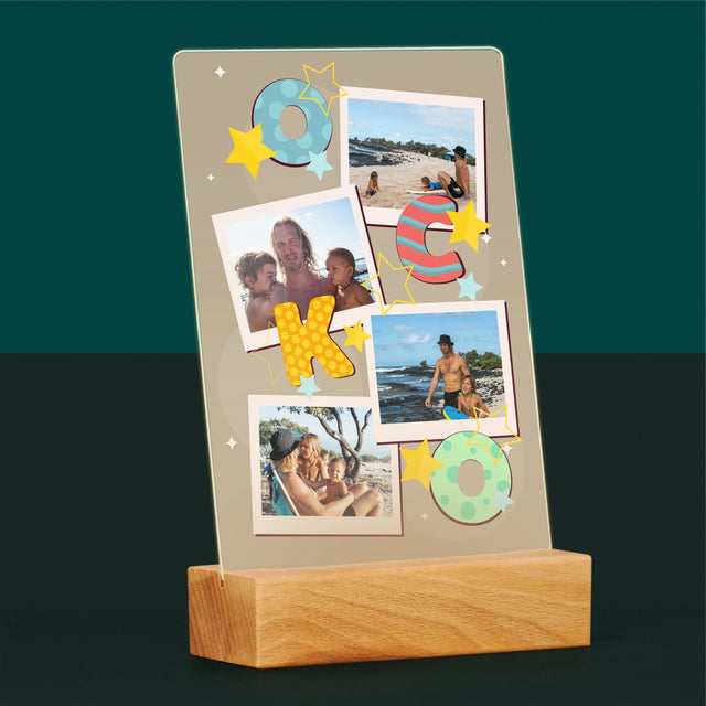 Fotokoláž: Písmená Ocko - Tlač Na Akrylové Sklo (Vertikálne)