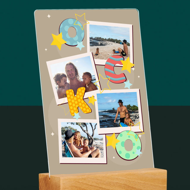 Fotokoláž: Písmená Ocko - Tlač Na Akrylové Sklo (Vertikálne)