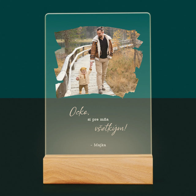 Fotografia A Podpis: Pohľadnica Pre Ocka - Tlač Na Akrylové Sklo (Vertikálne)