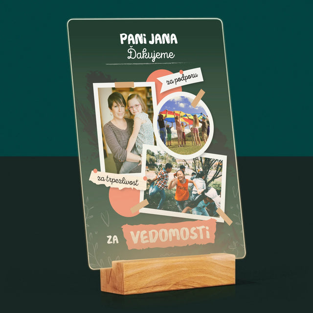 Fotokoláž: Ďakujeme Za Vedomosti - Tlač Na Akrylové Sklo (Vertikálne)