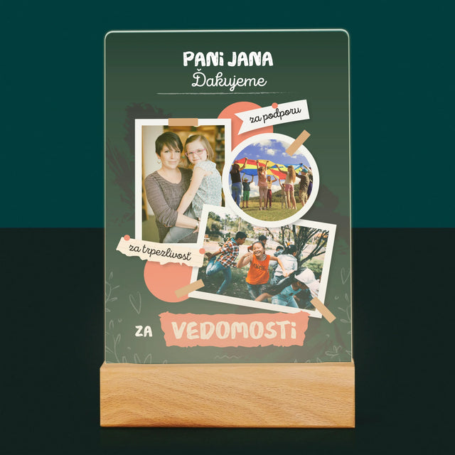 Fotokoláž: Ďakujeme Za Vedomosti - Tlač Na Akrylové Sklo (Vertikálne)