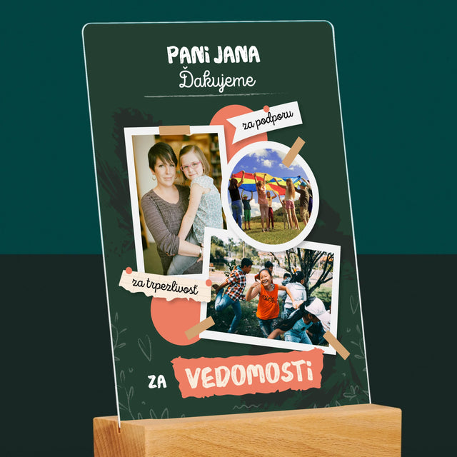 Fotokoláž: Ďakujeme Za Vedomosti - Tlač Na Akrylové Sklo (Vertikálne)