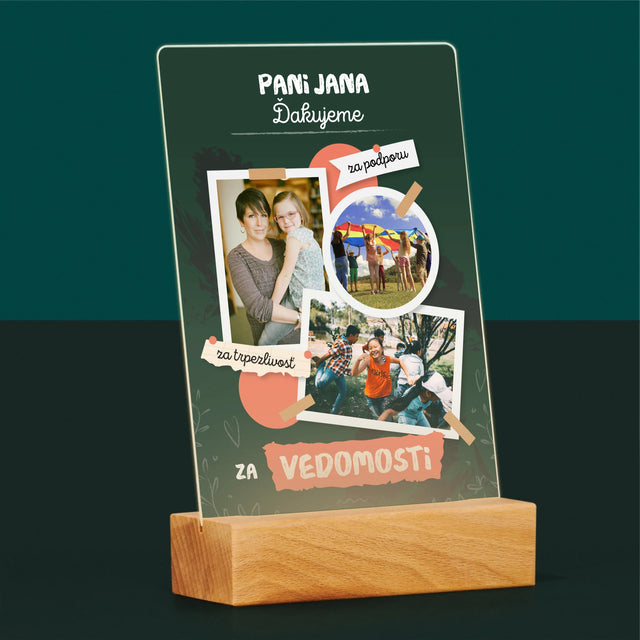 Fotokoláž: Ďakujeme Za Vedomosti - Tlač Na Akrylové Sklo (Vertikálne)