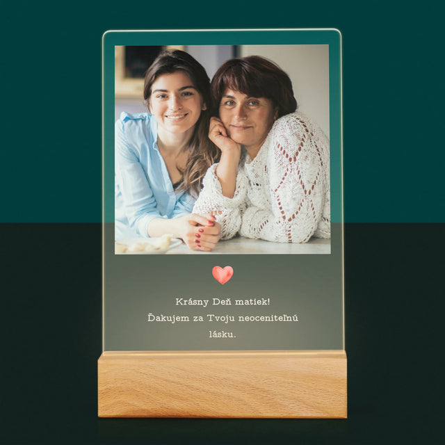 Fotografia A Podpis: Pohľadnica Pre Mamu - Tlač Na Akrylové Sklo (Vertikálne)