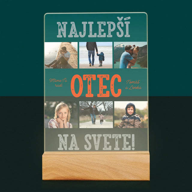 Fotokoláž: Najlepší Otec Na Svete Fotografie - Tlač Na Akrylové Sklo (Vertikálne)