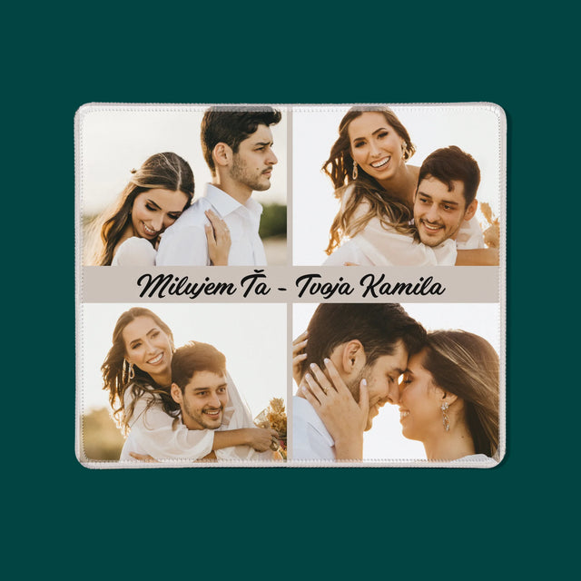 Fotokoláž: 4 Fotografie A Podpis - Podložka Pod Myš