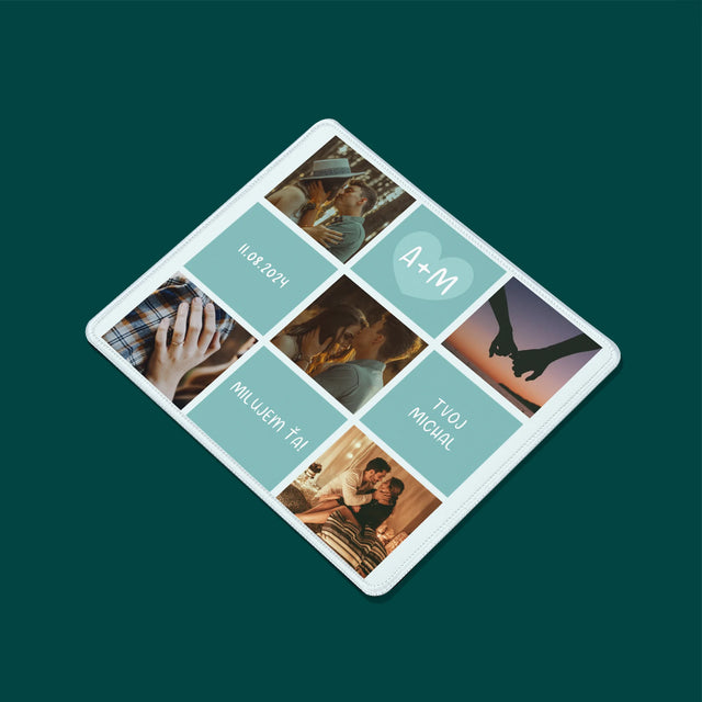 Fotokoláž: Milujem Ťa Iniciály - Podložka Pod Myš